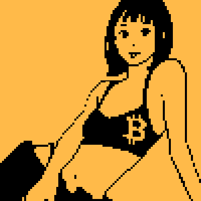 Crypto Girl #0017 Pixel Bitcoin Icon