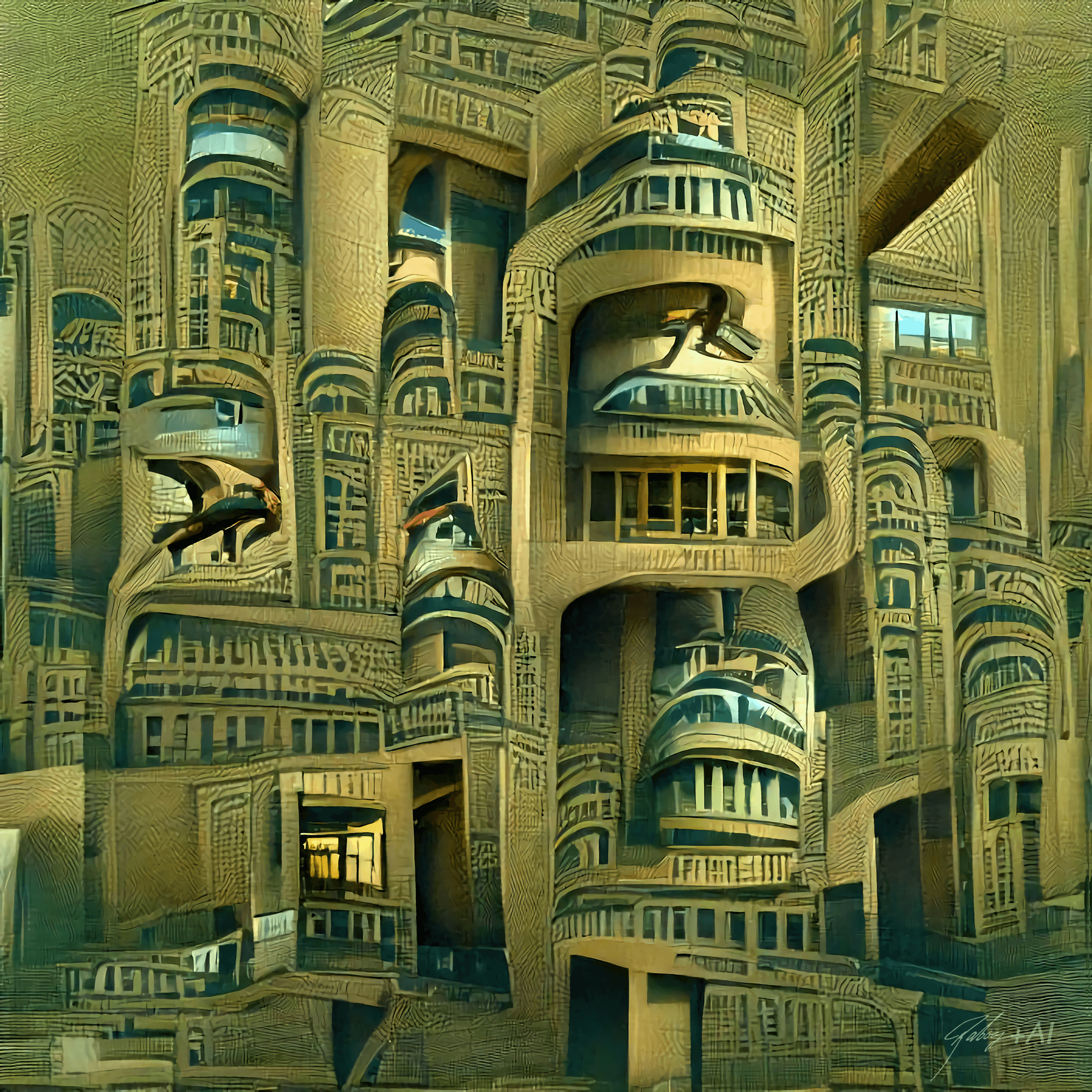 4 dimensional Egyptian office building