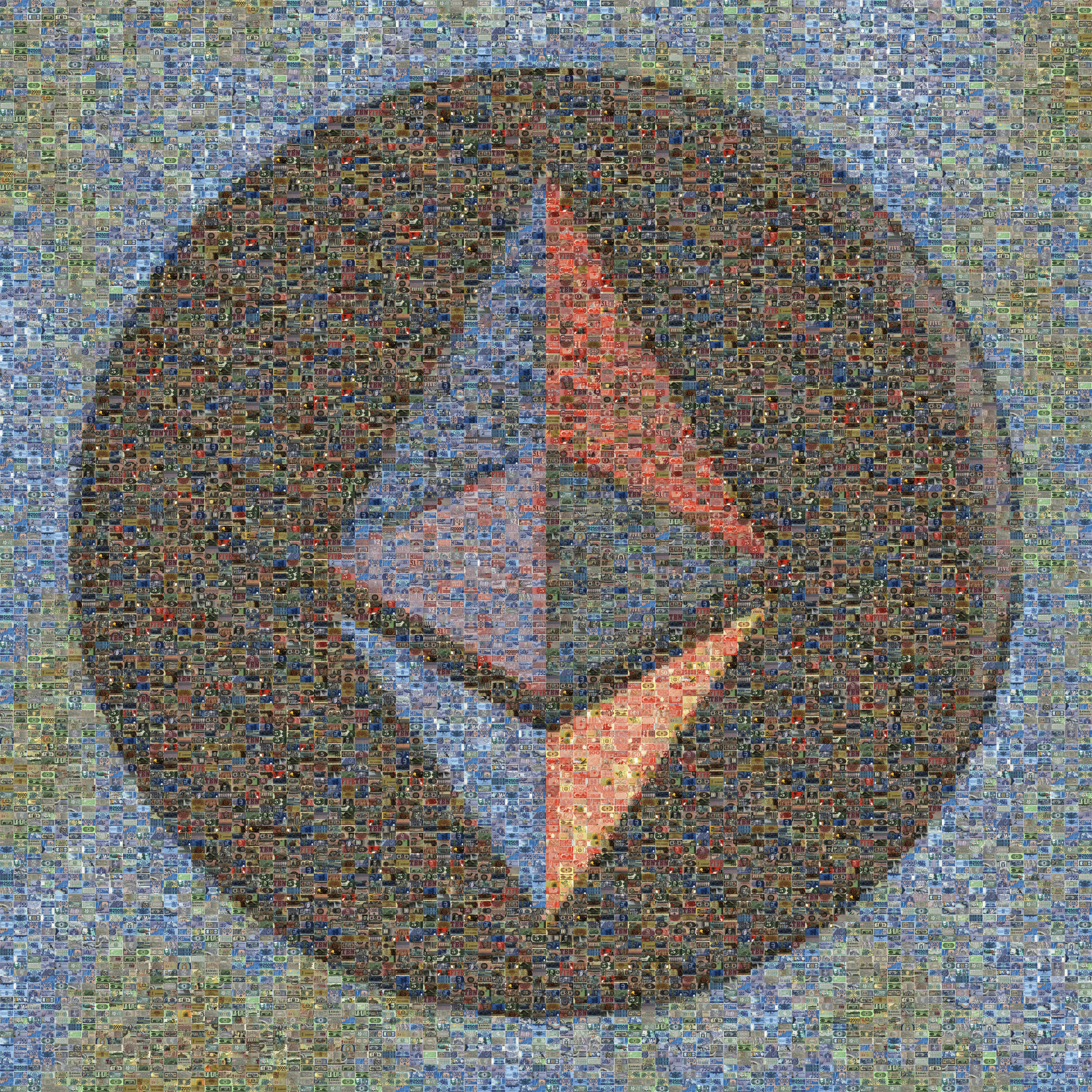 Robert Silvers Original Photomosaic: Ethereum made from Fiat Currency, First Edition of Ten