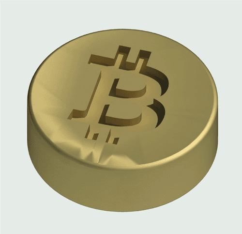 Gold Round Bitcoin Pinger #10