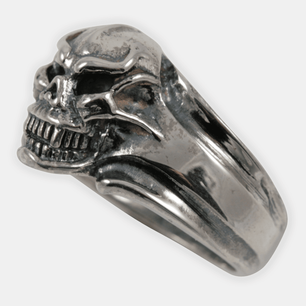 Gothic Style Silver Skull Ring Nero #1