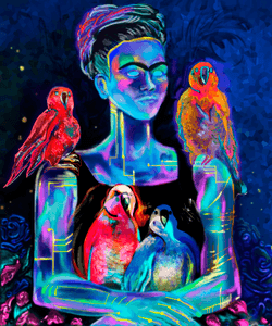 FRIDA and PARTY PARROTS (with the stellar presence of Covid 19) collection image