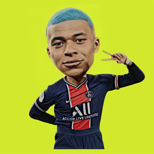 Caricature Kylian Mbappe #003 - Collection | OpenSea