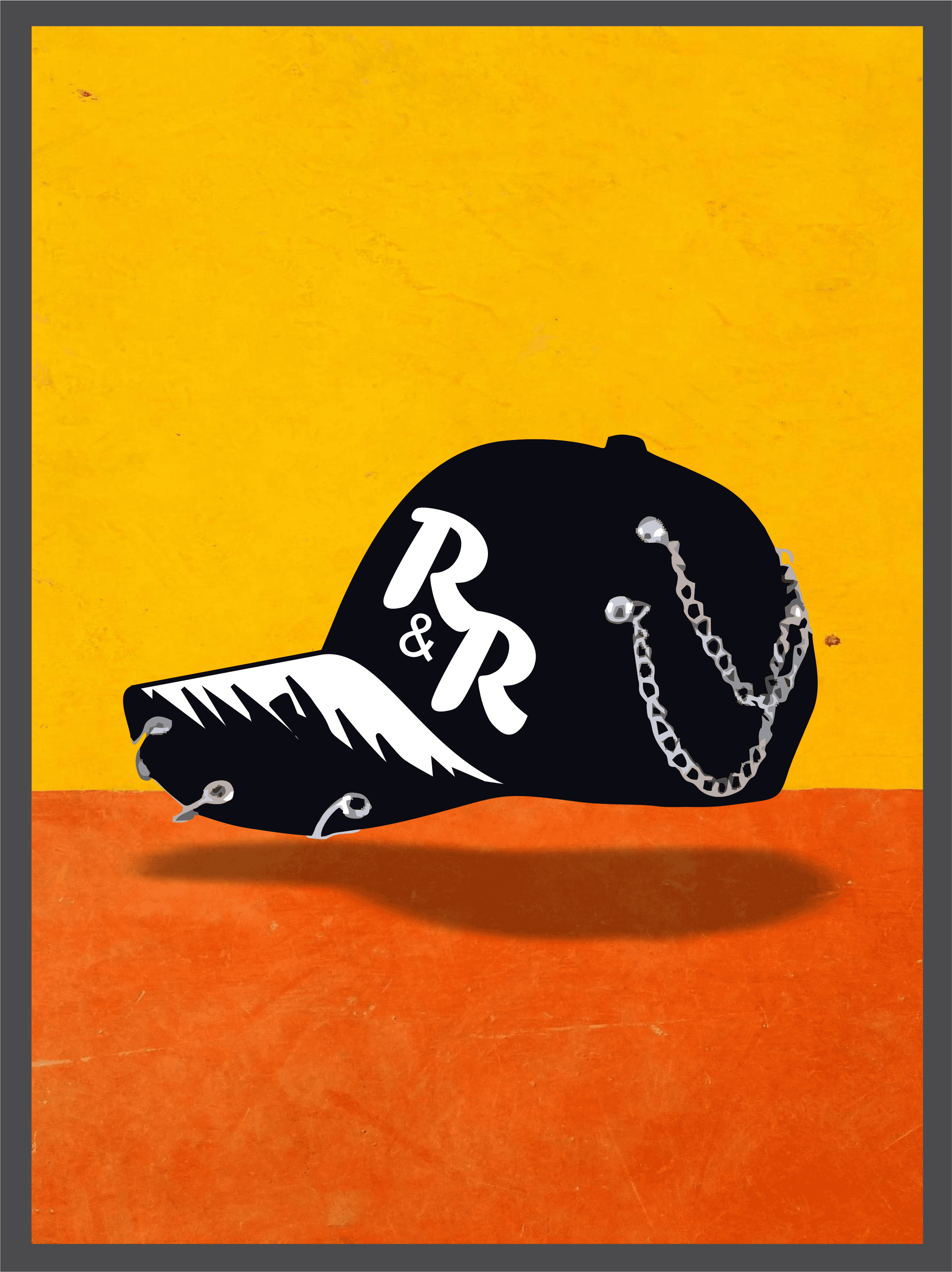 Rock and Roll Cap with Letters, Chain and White Wing #10