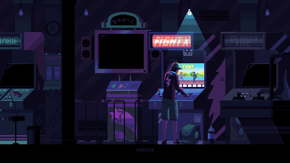 Khám phá những hình ảnh pixel neon tuyệt đẹp và cảm nhận sự cô đơn của Lonely Arcade. Bạn sẽ bị cuốn hút bởi những đường nét bắt mắt và đầy màu sắc của hình ảnh liên quan.