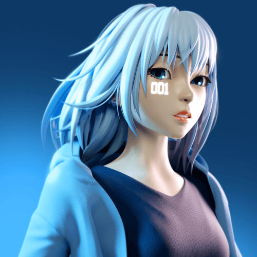 3D Cool Girl #001