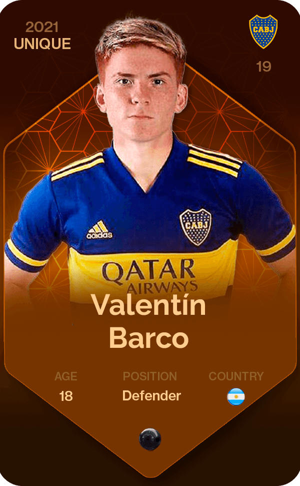 Valentin Barco Unique Card GOAT CARDS NFT SPORTS COLLECTION