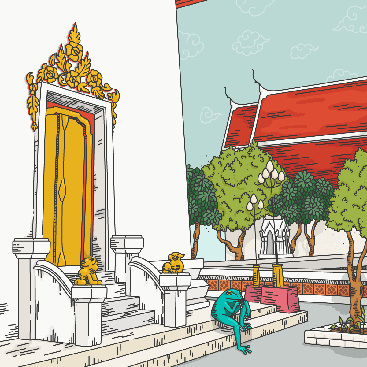 Thai Place Doodle #001 [Wat Intharam Worawihan - Bangkok]