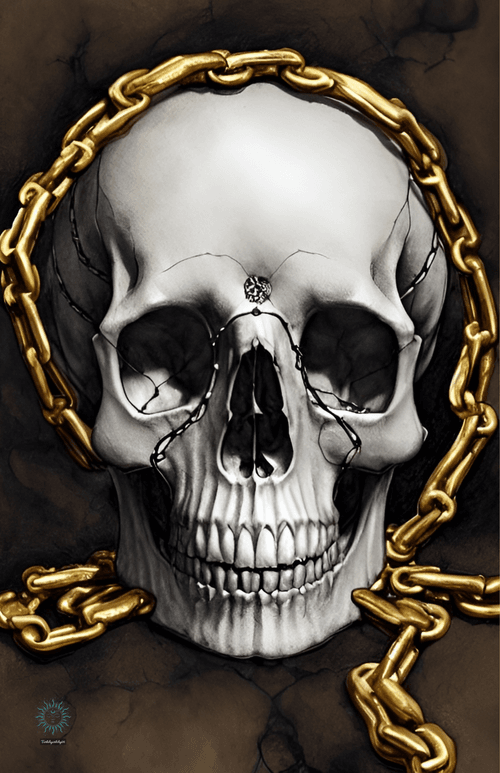 The Old God's Skull with Gold Chain