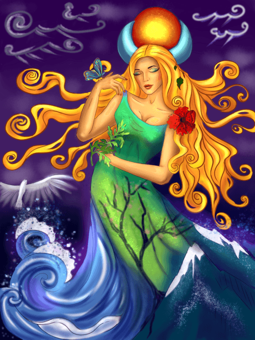 Gaia, the goddess of the Earth