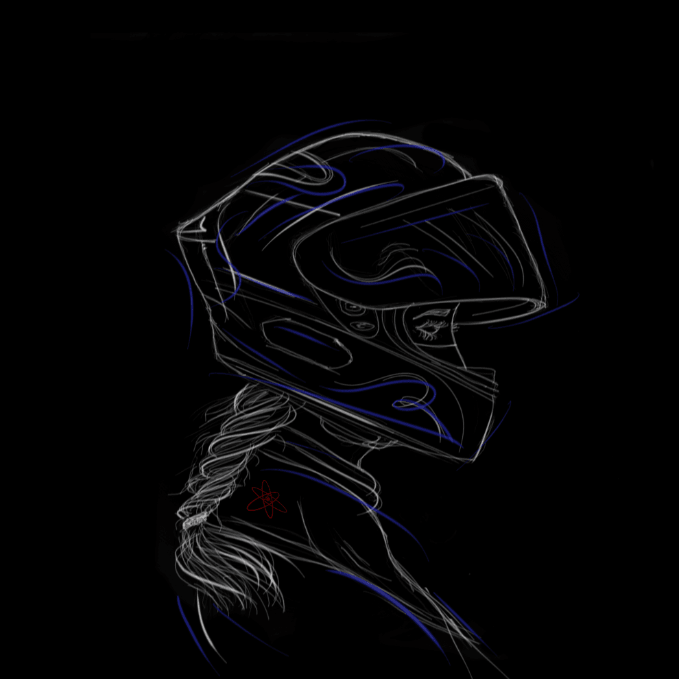Girl bike rider Blue version - Bike rider girl sketch collection | OpenSea
