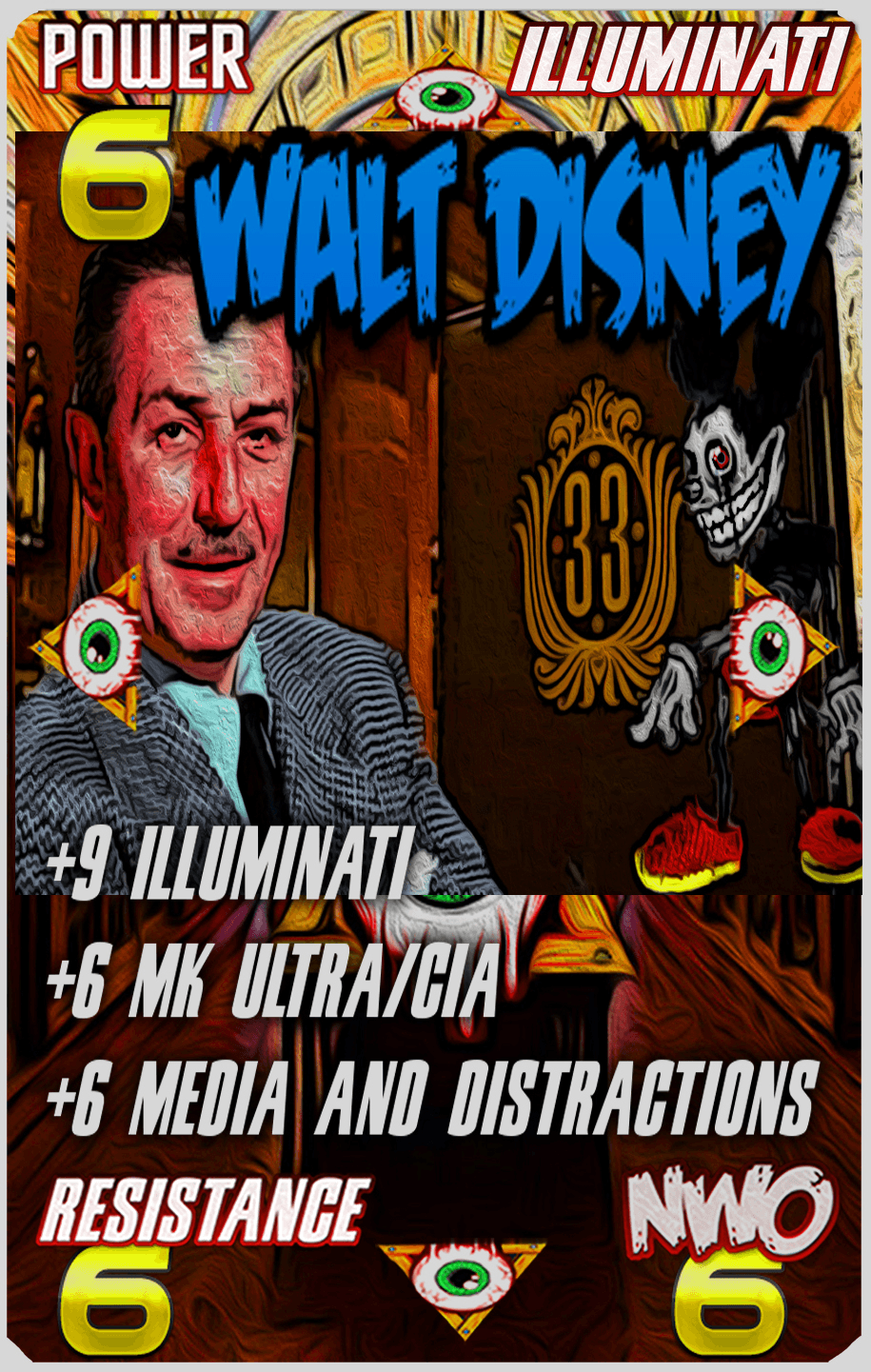 Nwo Card Game Illuminati 260 Walt Disney Nwo Card Game Complete Opensea