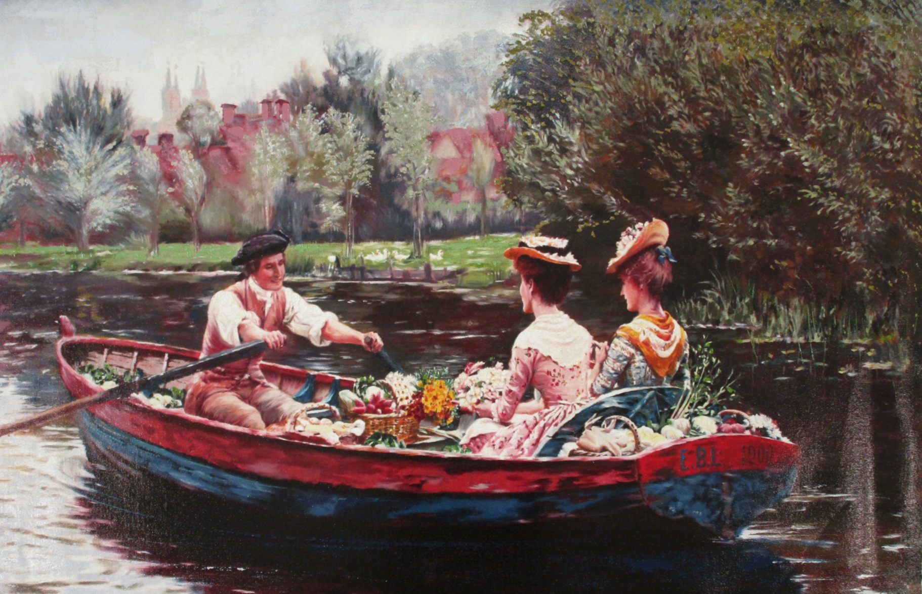 Lovers in a boat