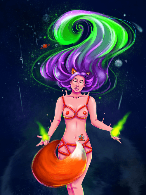 Cosmic Fox  by @mir_art_com