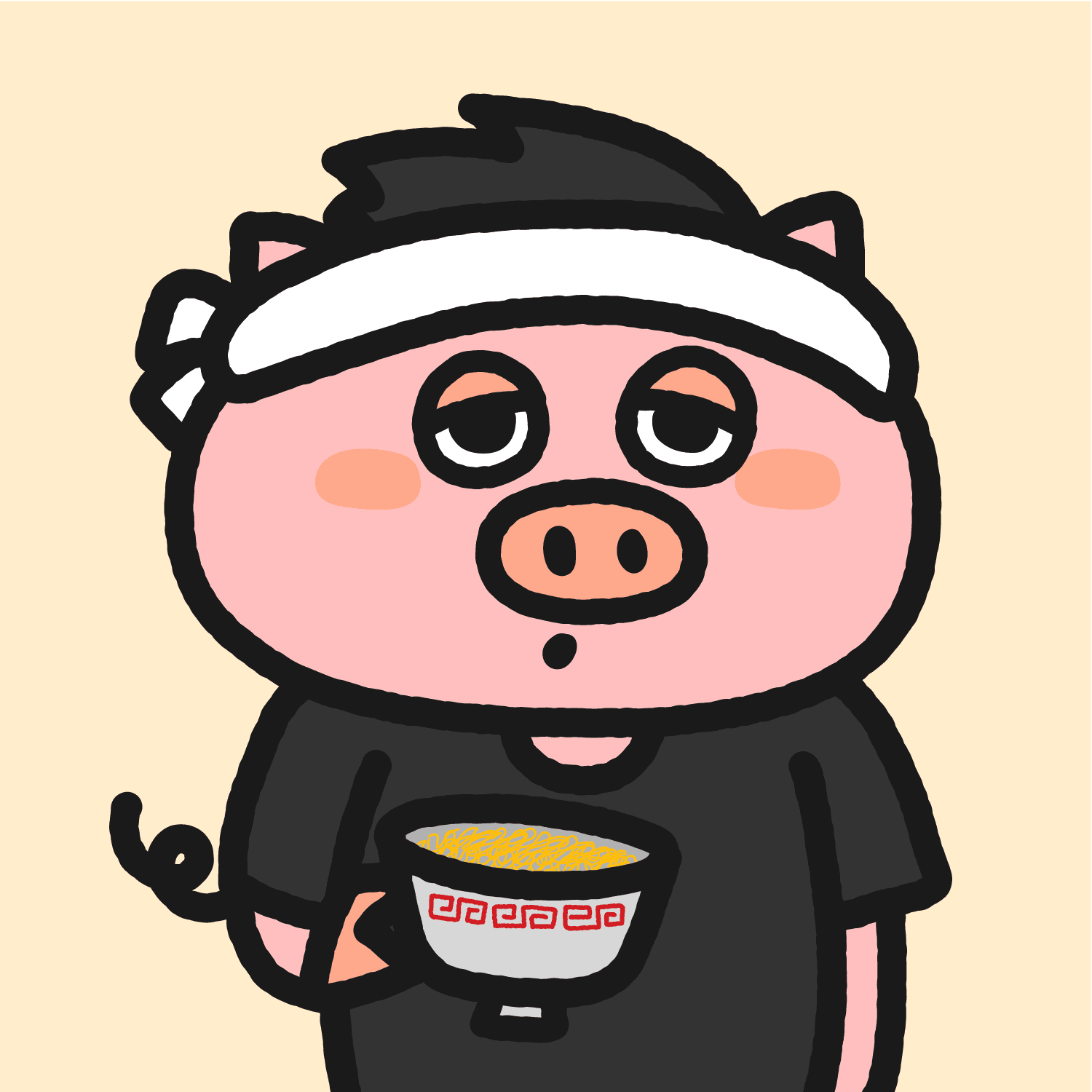Cute Pig #22 Ramen Chef