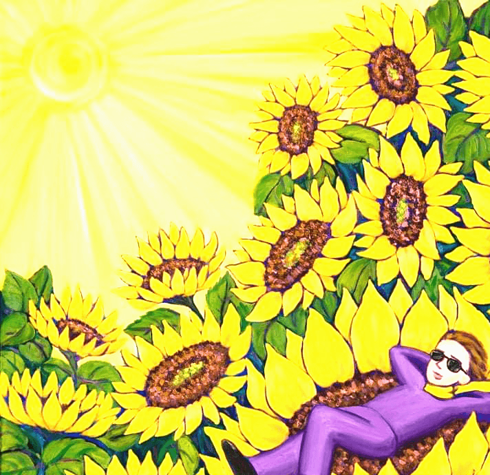 Little prince at the sunflowers by Erion Cha
