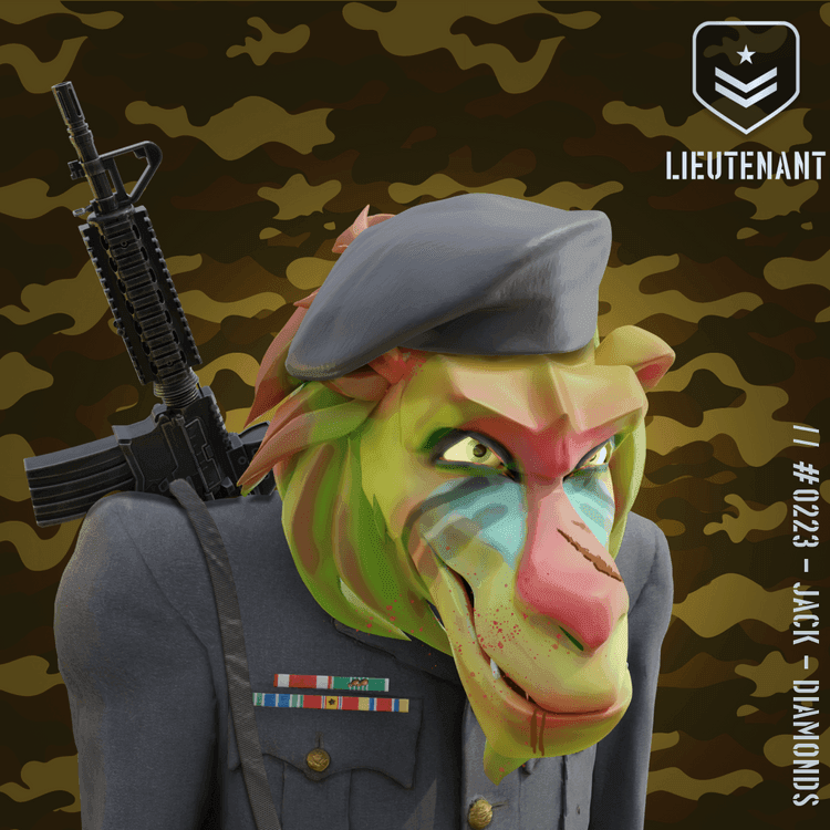 Angry Zombie Lieutenant Baboon #223