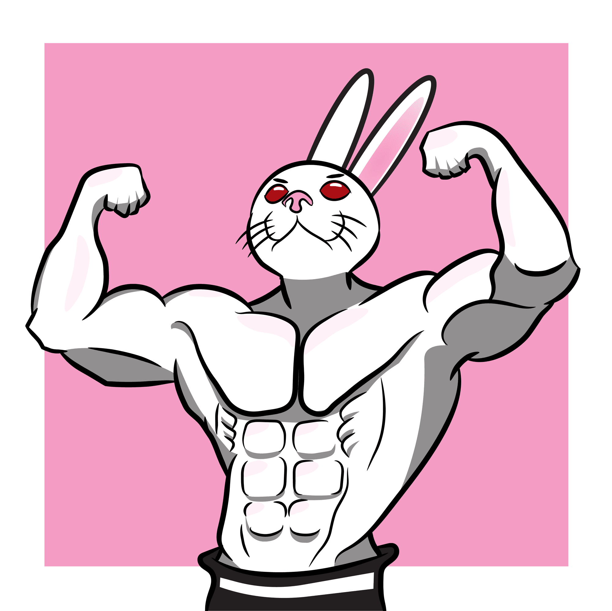 Muscular Rabbit - Muscle Rabbit Emoticon - Pin
