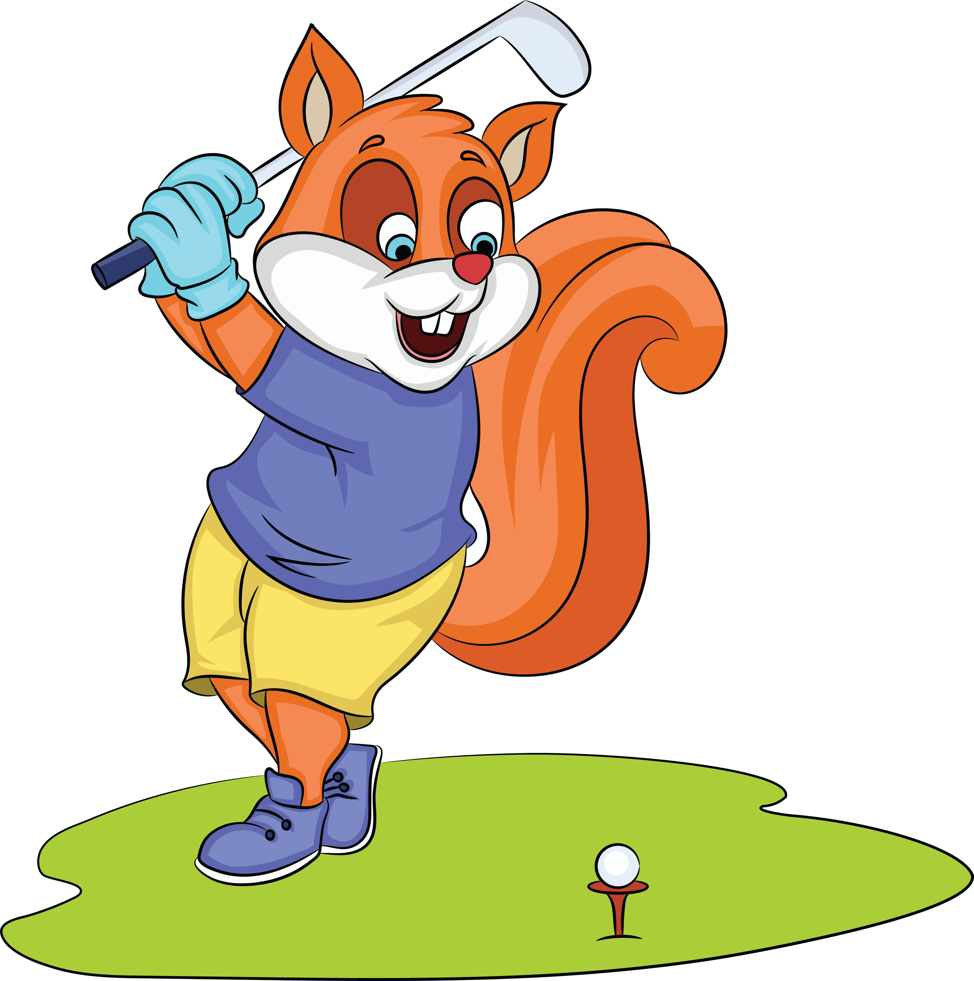 Cute Squirrel Playing Golf Card 2 of Cute Animals Playing Golf Series 2021