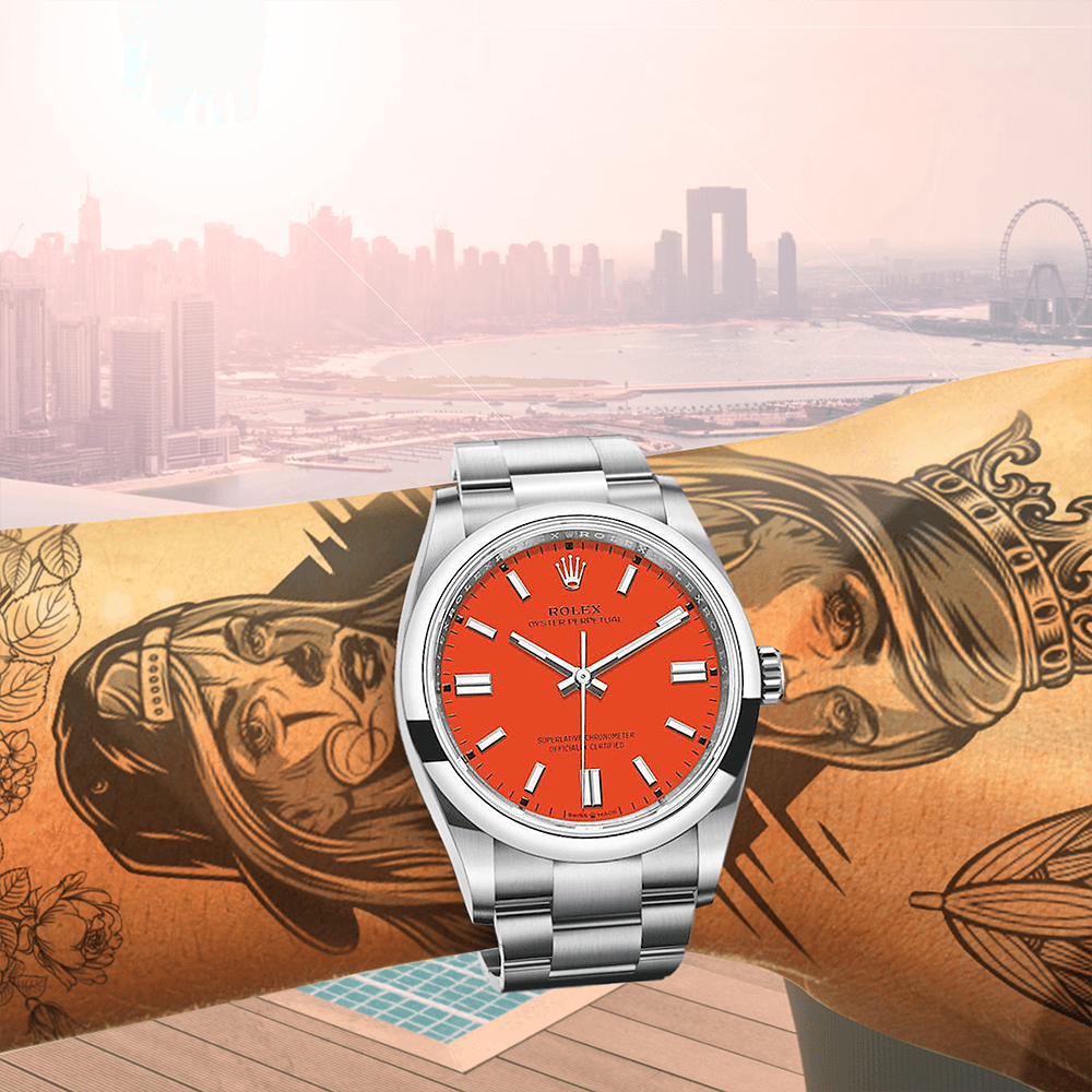 Rolex oyster best sale perpetual red face