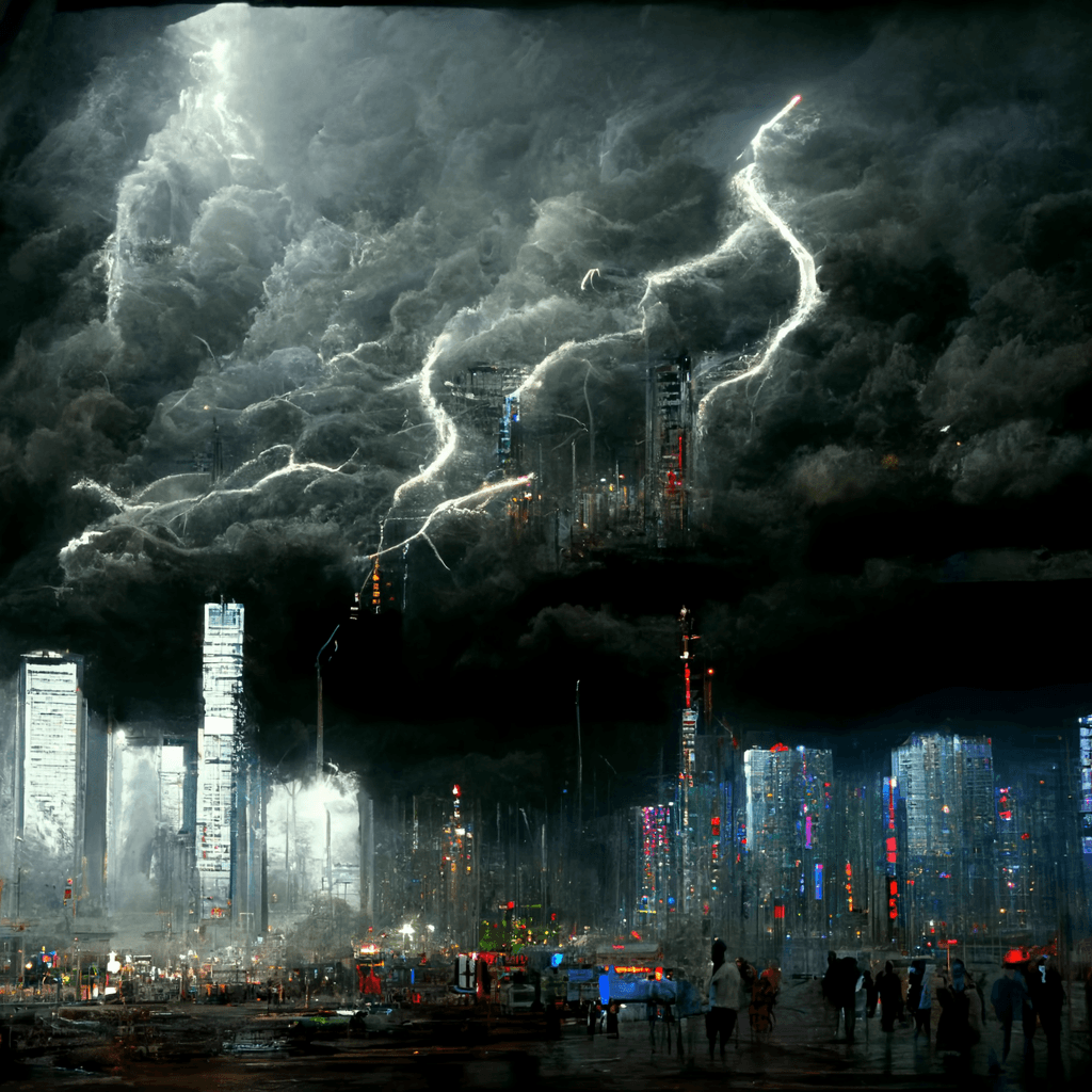 Stormy Floating City