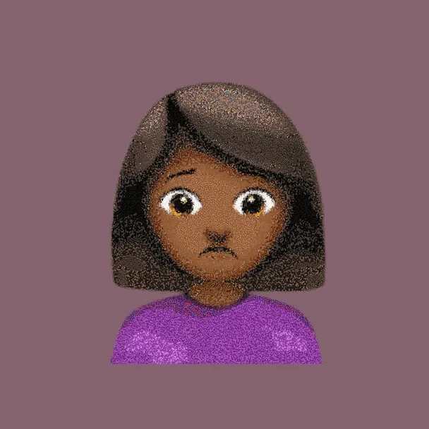 Woman Frowning: Medium-Dark Skin Tone 🙍🏾‍♀️ • Emoji Bosses