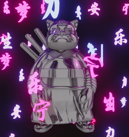 3D SamuraiCats by Hiro Ando limited edition