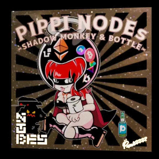 PIPPI NODEs no.6 BLACK -shadow monkey & bottle-