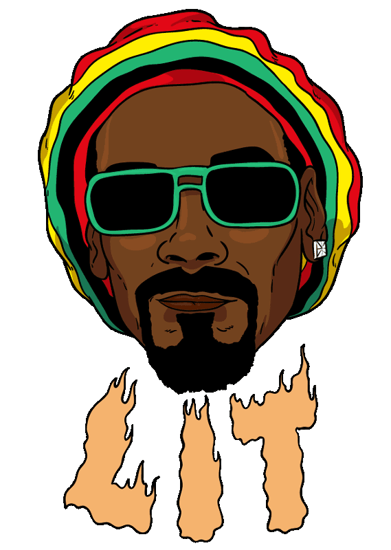 Snoop Lion keeps his dreads tidy under a frilly yellow shower cap