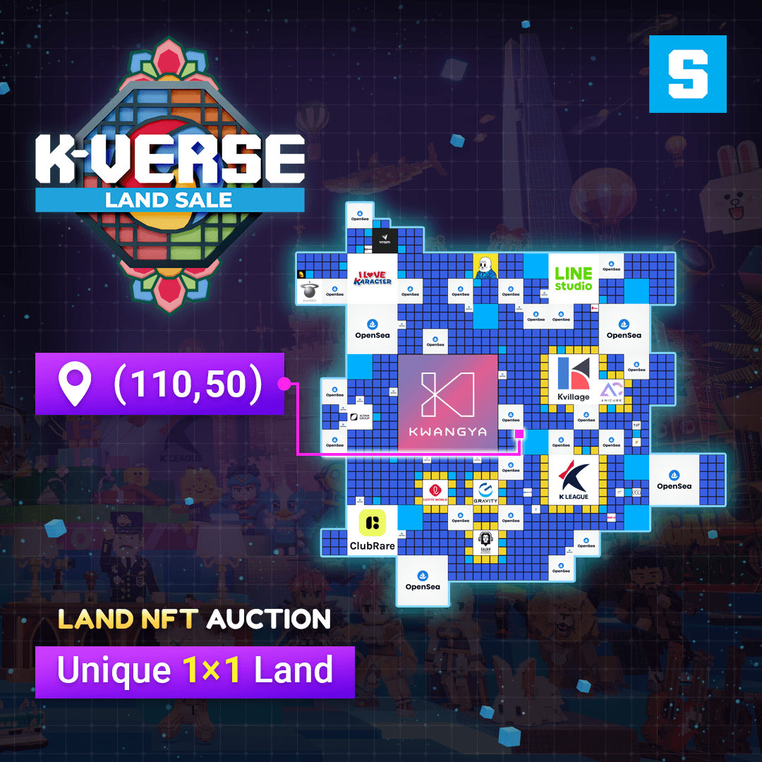 The KVerse LAND Sale 1x1 LAND [110,50] The Sandbox KVerse Land Sale OpenSea
