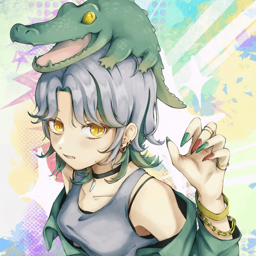 crocodile × girl