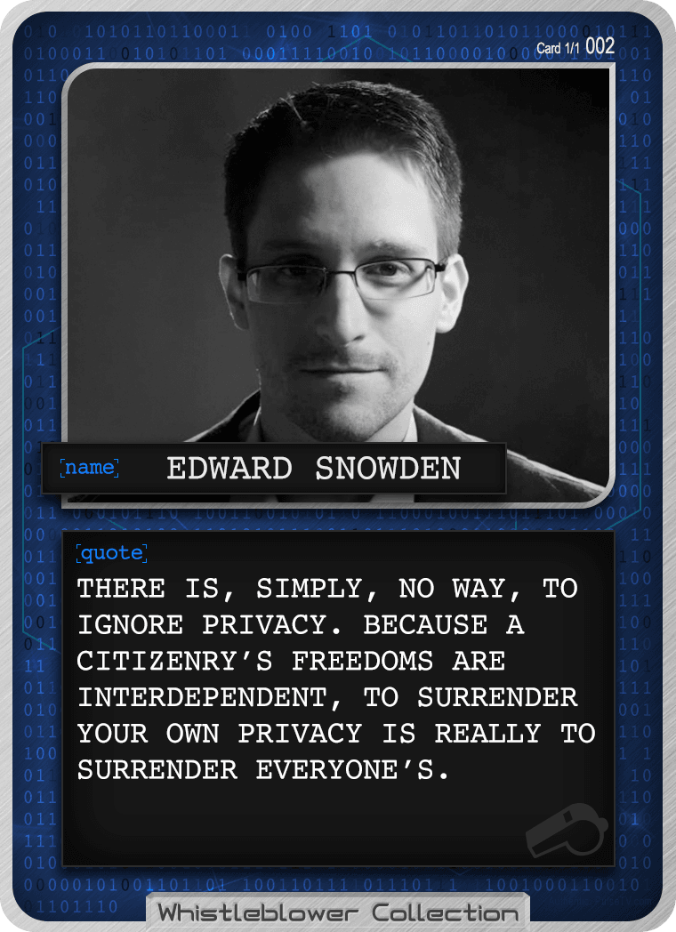 Edward Snowden NFT: Whistleblower Collection Card 002 1/1