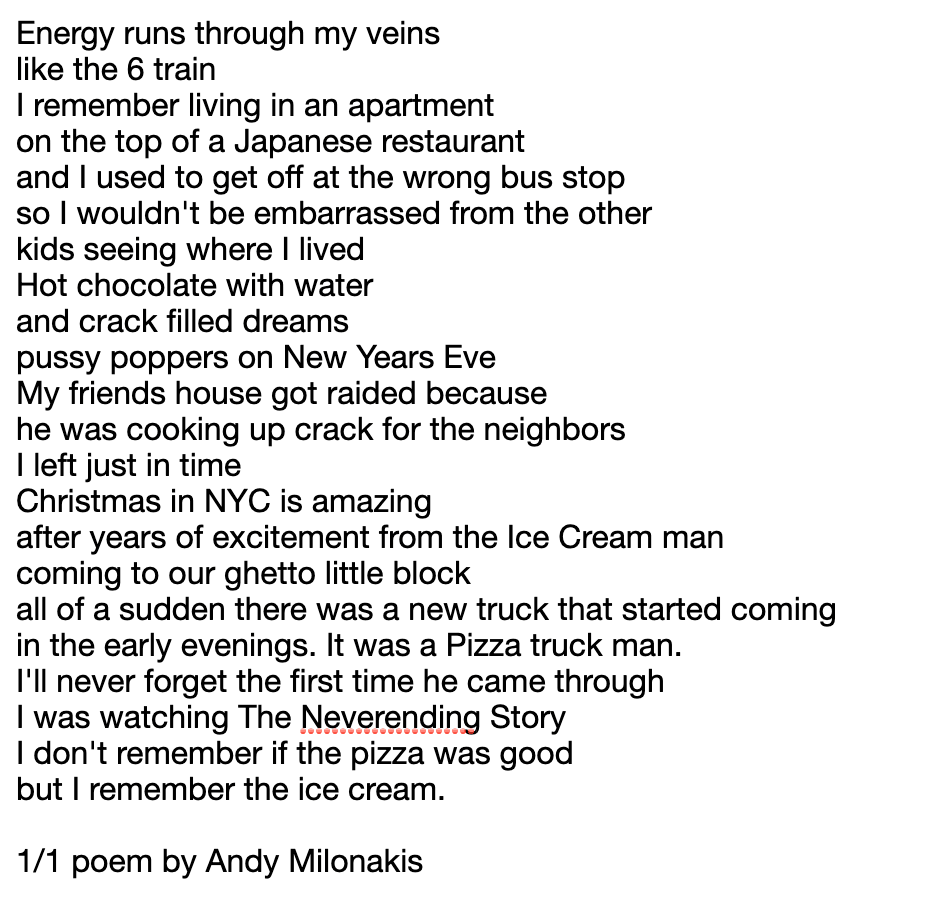 Childhood poem 1/1 - Andy Milonakis