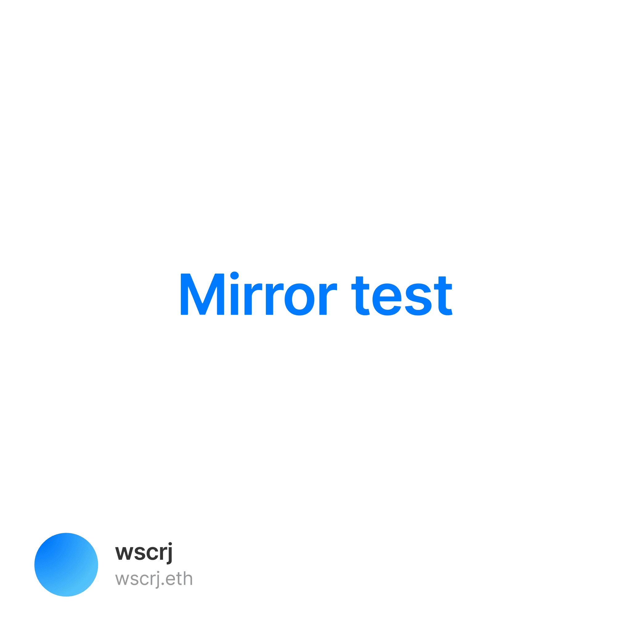 Mirror test Collection OpenSea