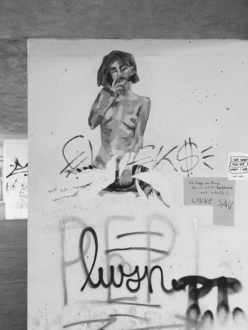Nude girl at garage #39