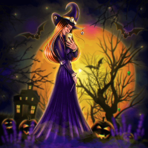 A modern witch takes a selfie