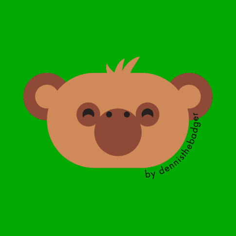 Chico Chimpanzee Monkey Green - Cute Minimalist Jungle Safari Zoo - Animal Friends by DennisTheBadger