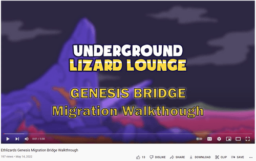 Please Bridge Your Genesis Ethlizard