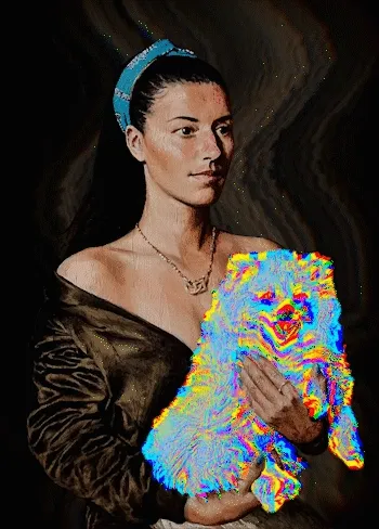 Lady with Pomeranian - Psychedelic Edition