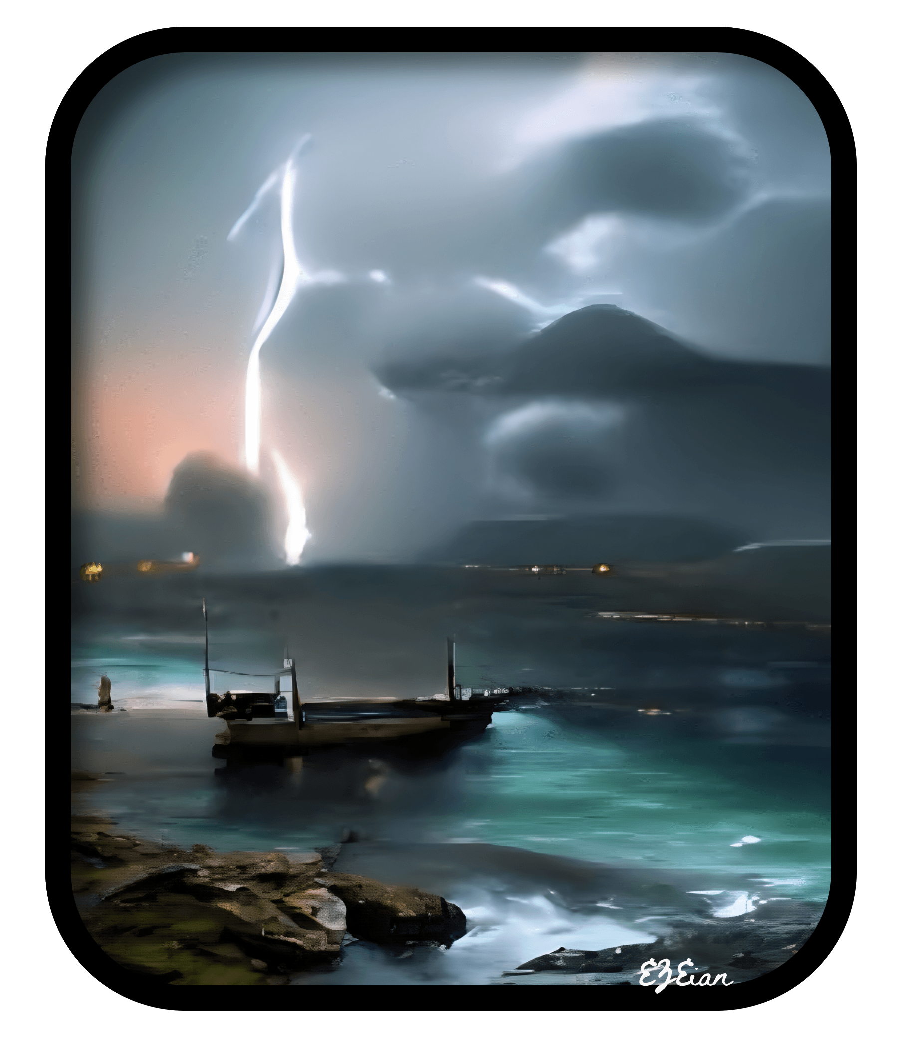 Lightning storm across the bay