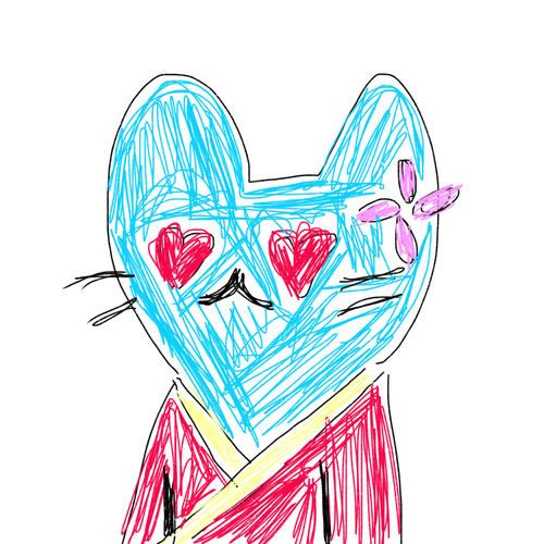 Hand Drawn Cool Cat 7274