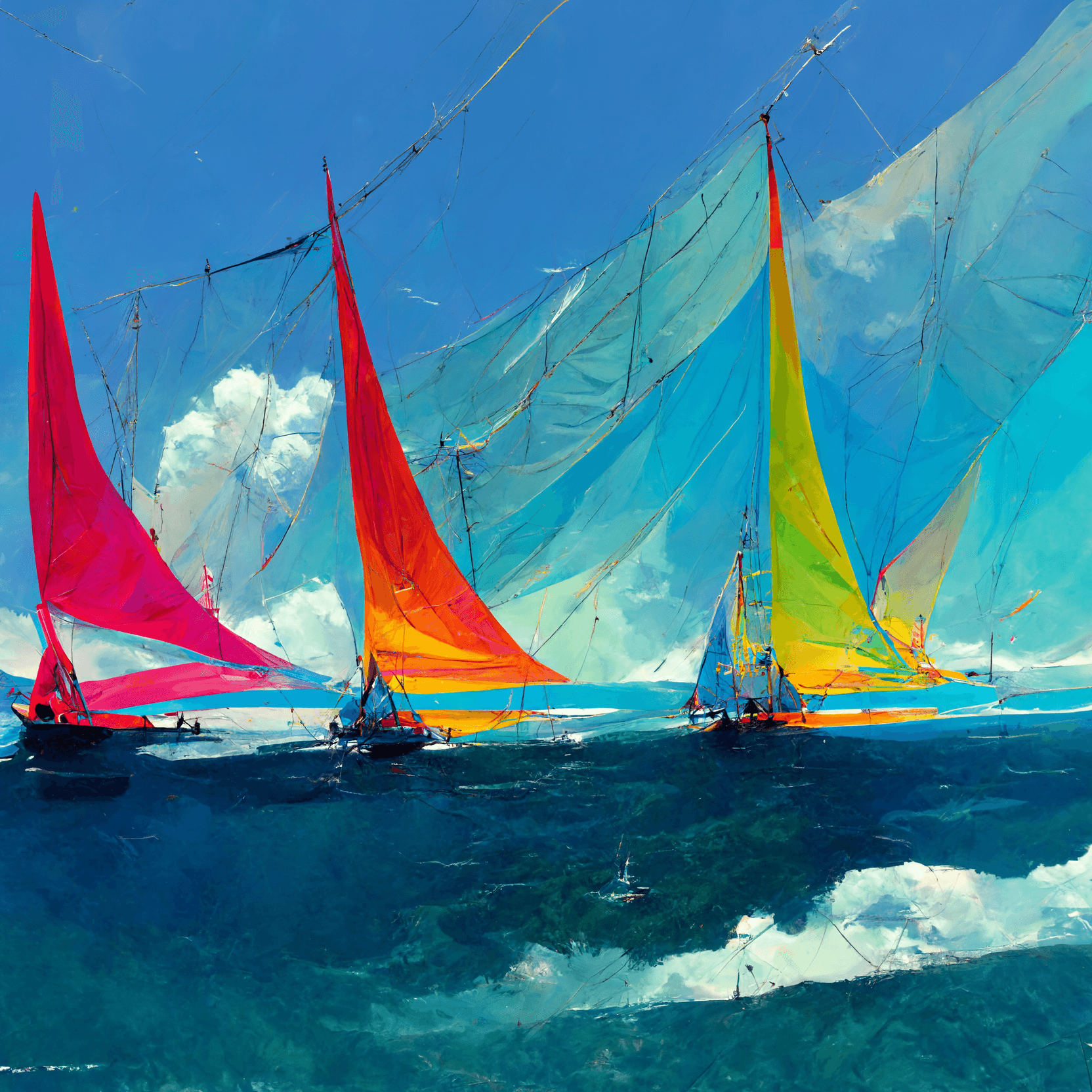 Bright Sails Painting The Sky