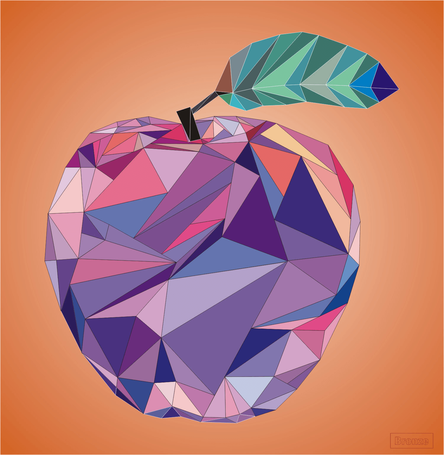  Polygon Apple 002 - BRONZE