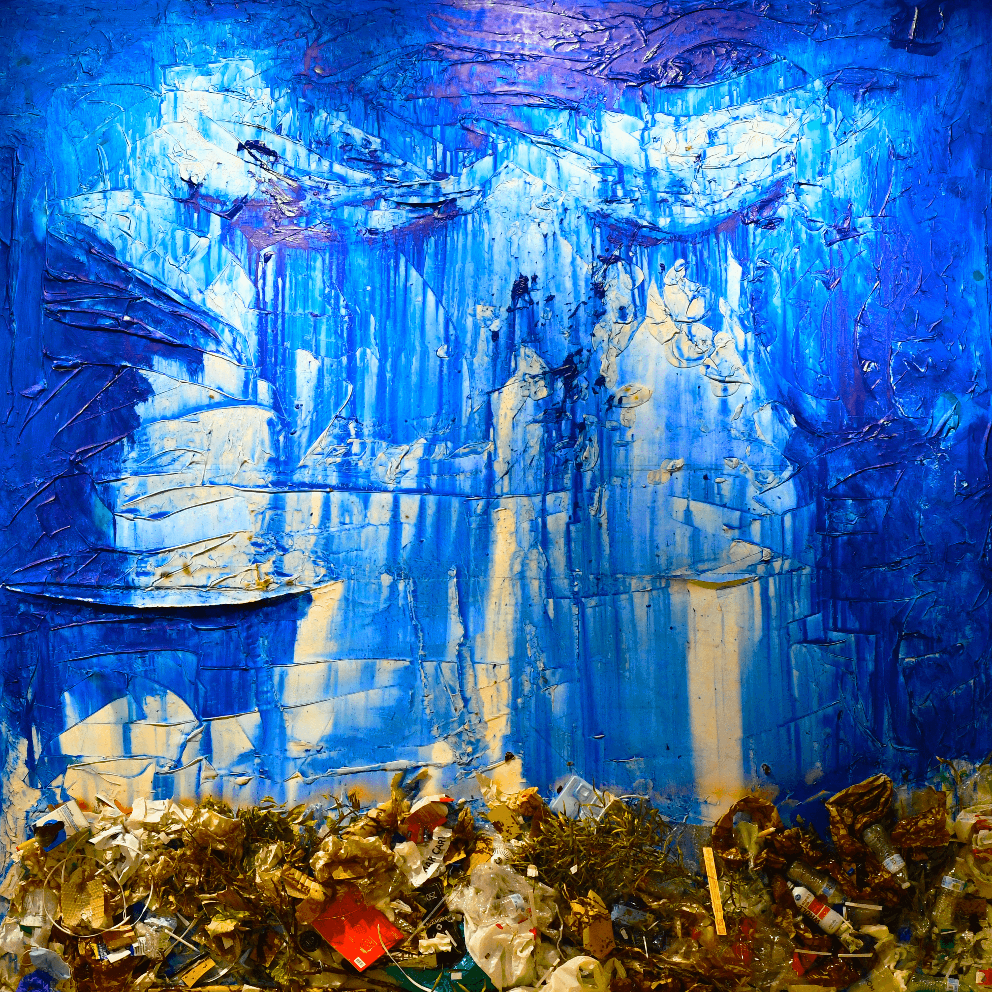 "Mother Earth" 12'X12' Mixed Media Oils and Trash