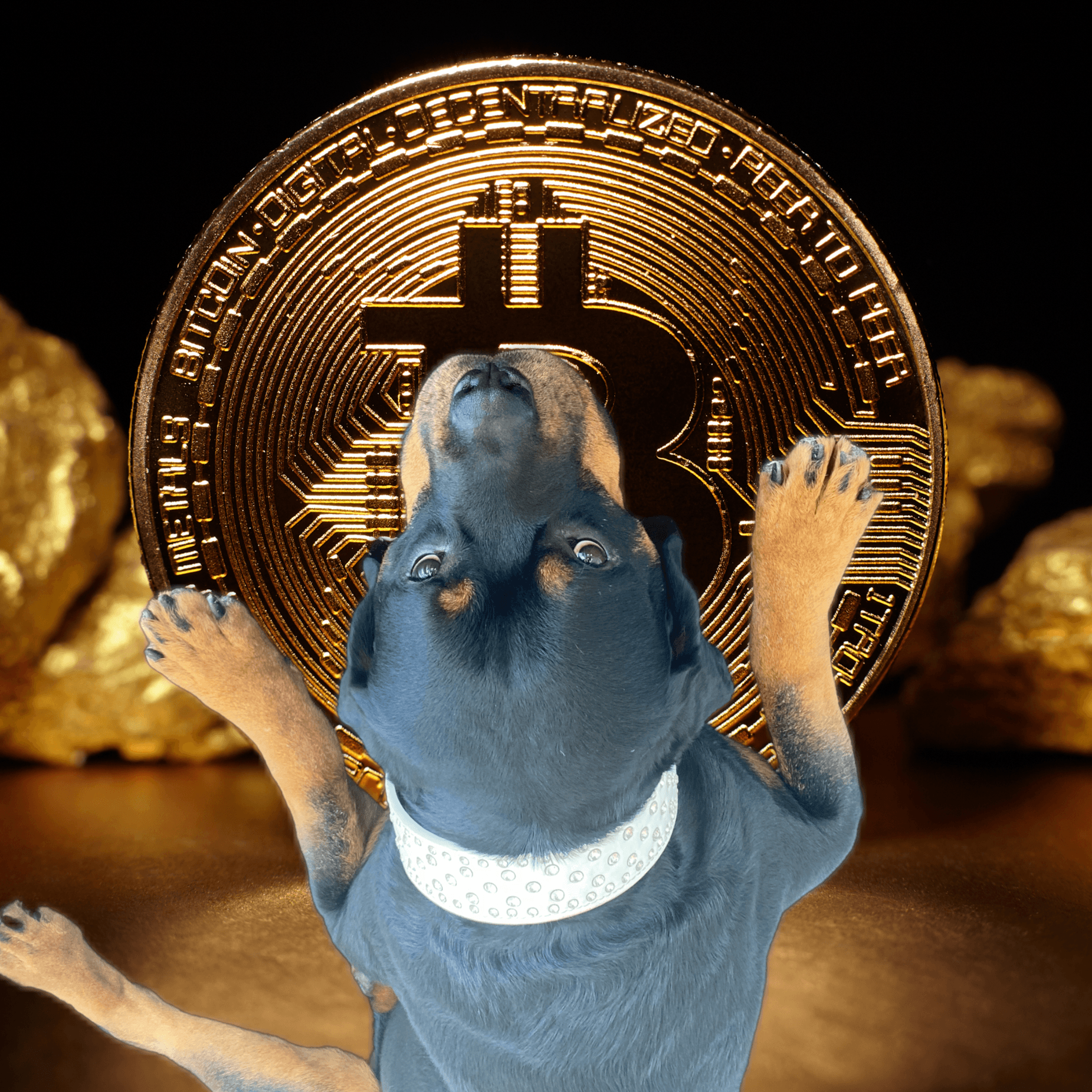 Rottweiler Prince Rocky wants his Bitcoin