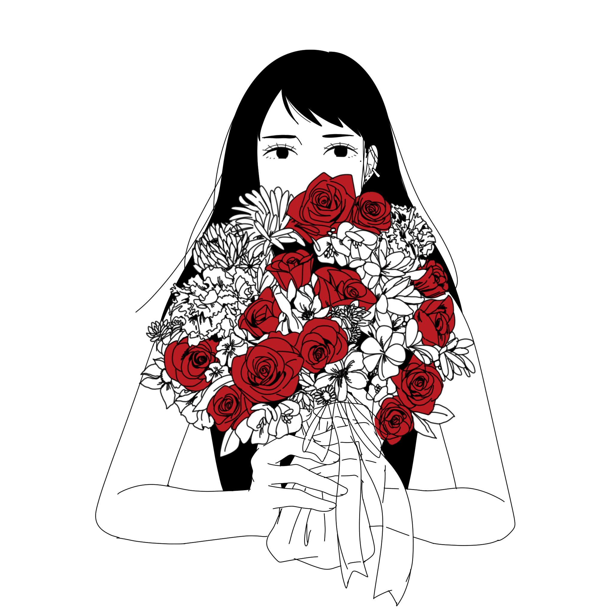 Bouquet and Girl(differently colored)