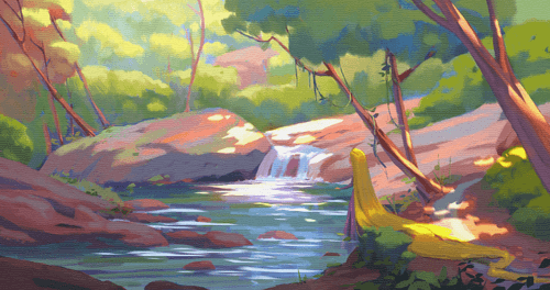Rapunzel at The Waterfall