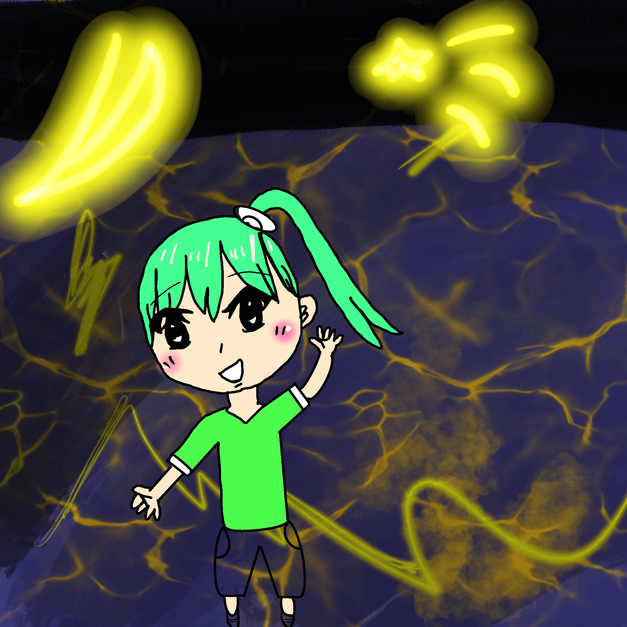 星空とイナズマにいるみどりちゃん Green-chan in the starry sky and inazuma #24