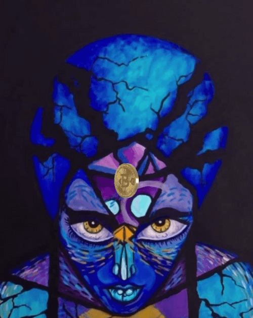 “BLEU BTC Alien” Version 1 - 3/3 - from Healing Arts Collection (3/3)