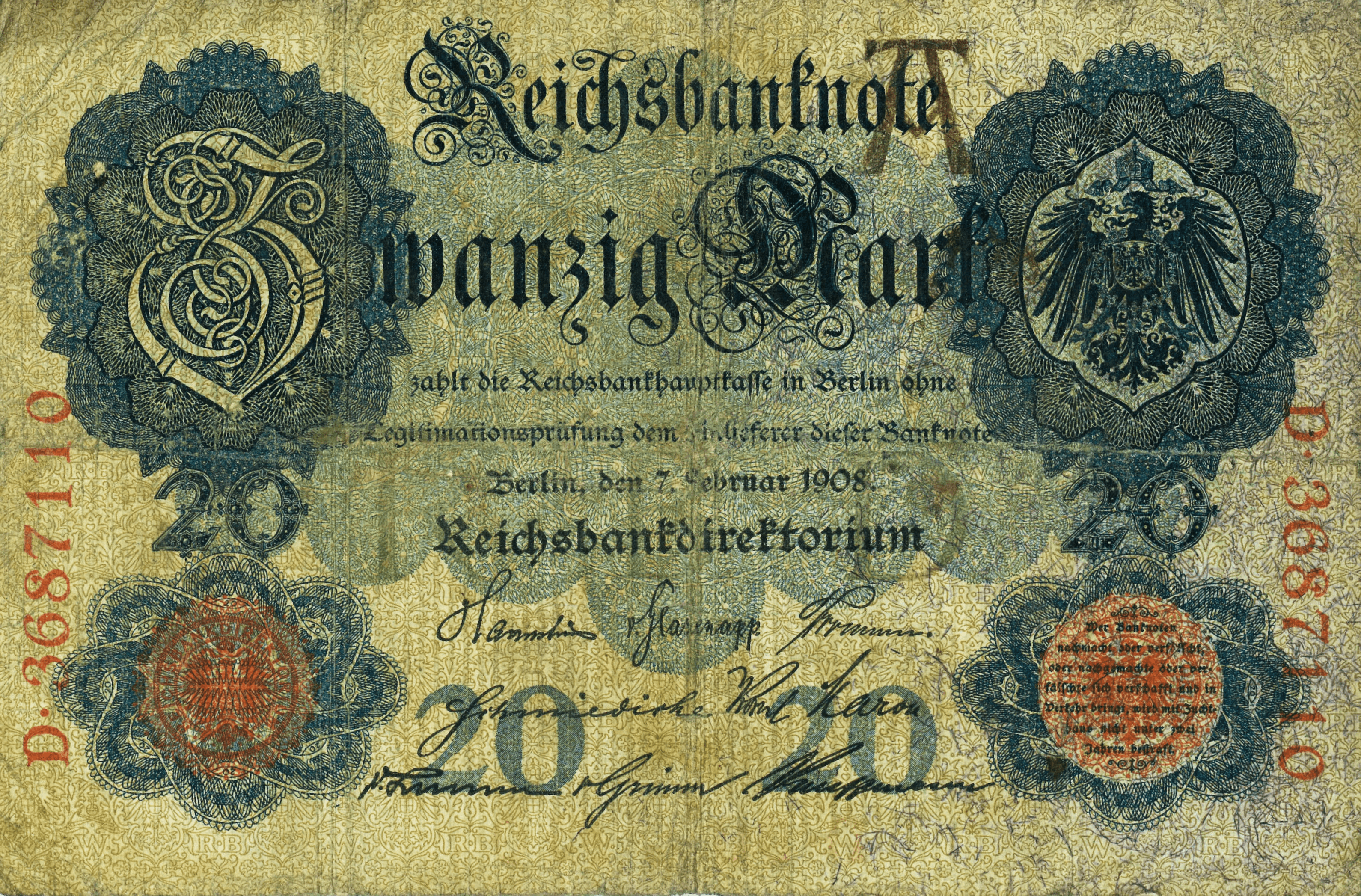 The Reichsbank 20 Mark Note VI